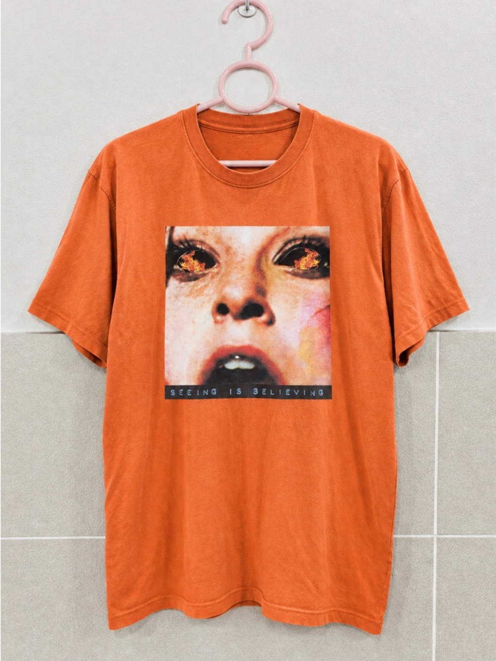 Travis Scott x Texas Chainsaw Massacre Two Sided Graphic Burn Orange Tee